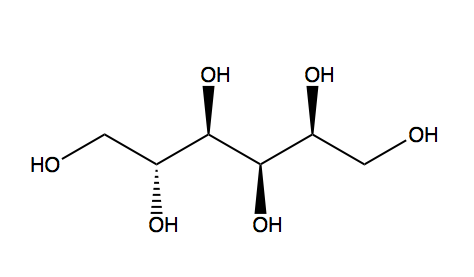 Chemical formula of sorbitol. DR Credits
