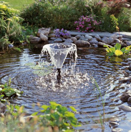 Immerse pump for a pond water jet. © DR