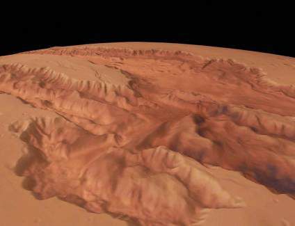 Mars seen by World Wind.
(Credits: NASA)