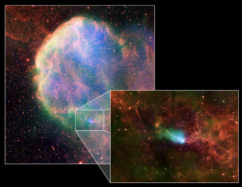 Supernova residue observed by the Chandra-X-ray satellite. © Chandra X-ray / Nasa / CXC, B. Gaensler et al.