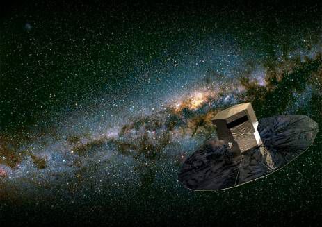 Gaia mapping the stars in the Milky Way. The programme was approved by the ESA in 2000, and it is planned to launch it in 2013.