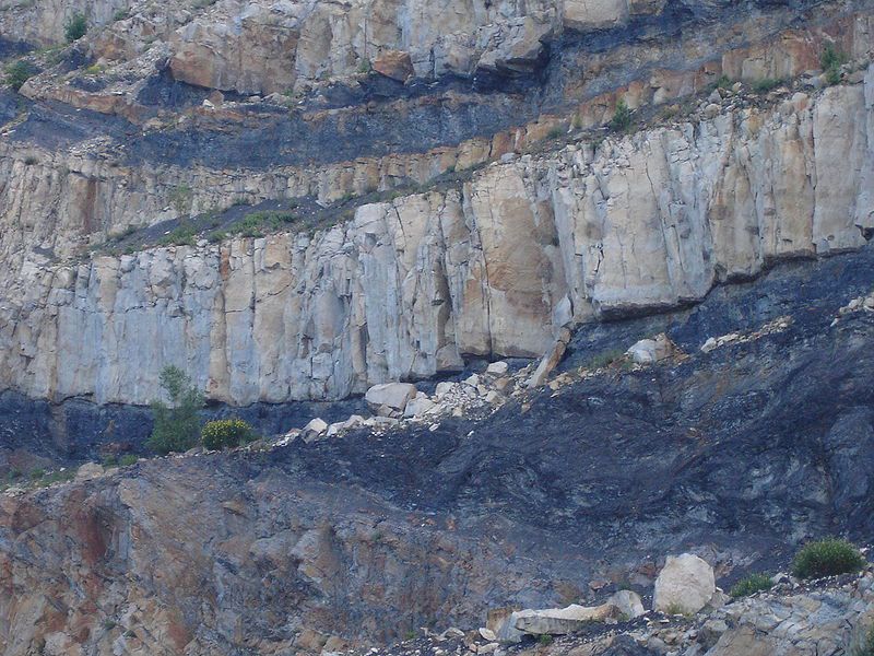 Coal outcrop at the Graissessac Quarry.  © PinPin, Wikimédia GFDL & CC by-sa 3.0